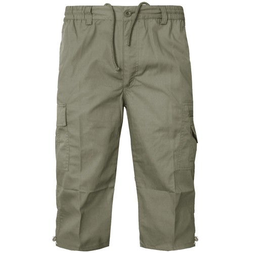 Men's Big 3/4 Length Cropped Trousers Casual Cargo Pockets King Size 2XL To 6XL - Picture 12 of 13