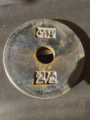 Lot Of 2 Cap Barbell Pancake Style 2 1/2 Pound Weight Plates 1  Hole PRE-OWNED  