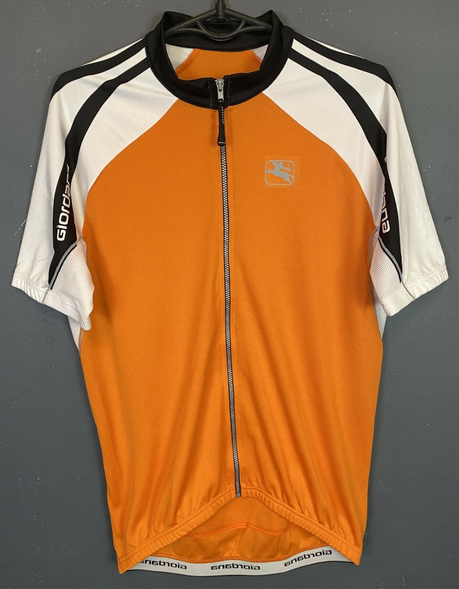 Maillot Cyclisme Giordana Taille XXL – Orange, Fabriqué En Italie, Manches Courtes, Zip