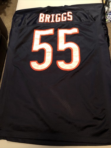 Rebook On Field NFL Chicago Bears Lance Briggs Jersey #55 Blue Mens Size 50 Wear - Picture 2 of 15