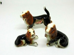 Kelvin's Beagle Dogs Set of Three Miniature Bone China with Original Sticker 