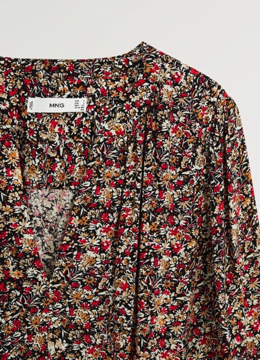Mango Flowy Viscose Dress Floral Print Midi | eBay