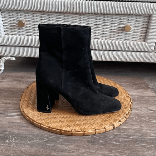 Stivaletti Sam Edelman codie tacco nero pelle scamosciata donna misura 9,5 - Foto 4 di 8