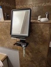 6.2" W x 8" H Fogless Shower Mirror Set With Hooks and Shower Squeegee