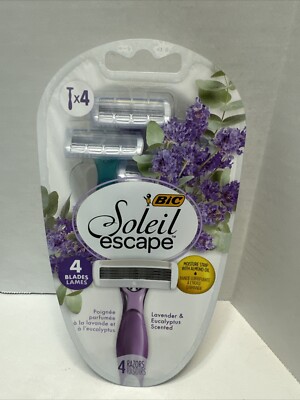 Soleil Escape Women's Disposable Razors, 4 Blade Razor, Moisture Strip With 100%