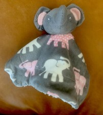 Gray Elephant Lovey Pink Dots Sherpa Back