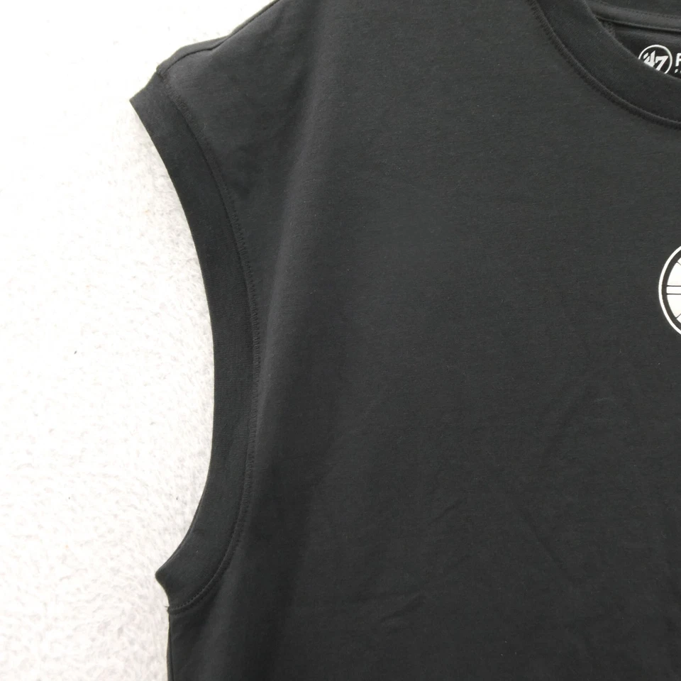 Camisa Boston Bruins Mujer Pequeña Relajada Gris '47 Marca NHL Atlética Seca Gimnasio Nueva Foto 3 de 4