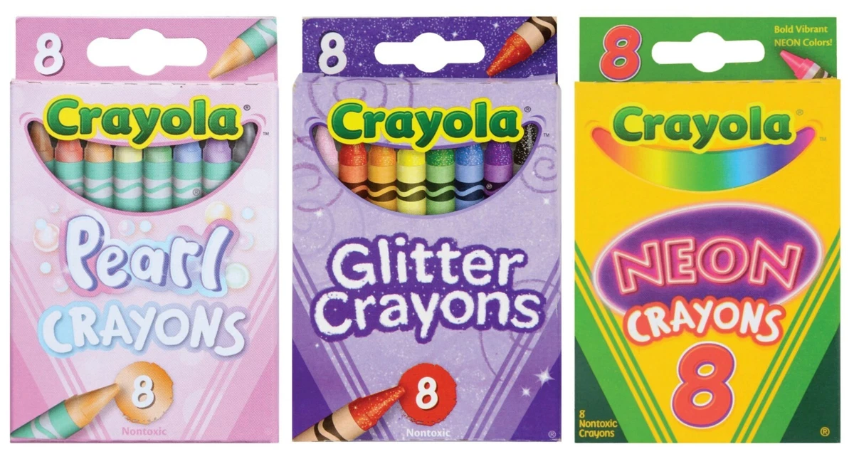 Crayola Metallic Crayons 8 Count Add Metal Sheen to Coloring with Shiny  Colors