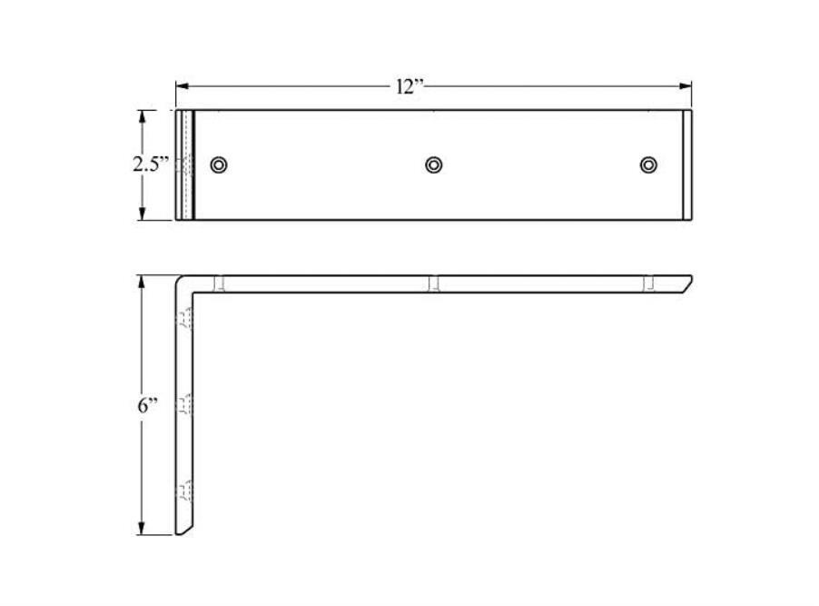 2-Pack Black Heavy Duty L Brackets, Countertop Support 12" x 6" x 2 1/2 ...
