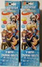 DC SuperHero Girls Bathtub Fizzies 2 Packs Of 8 Water Coloring Tablets Brand New
