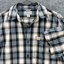 Carhartt Shirt Mens MEDIUM Plaid Button Down Relaxed Fit Work Wear Outdoors