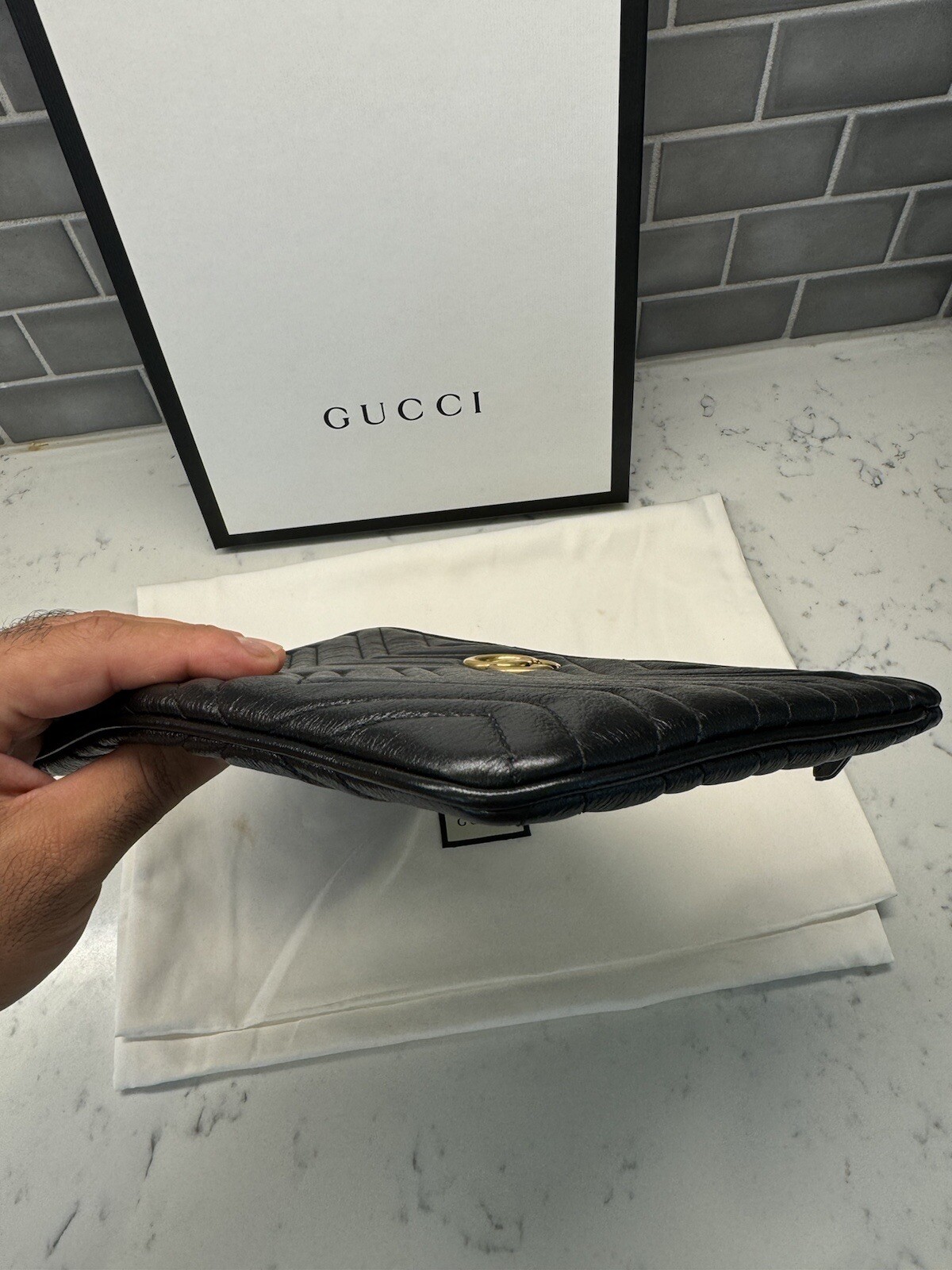 Gucci Marmont GG Logo Black Clutch Bag image 6
