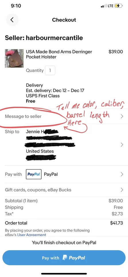 Funda de Bolsillo North American Arms Black Widow Derringer Hecha en EE. UU. Foto 4 de 4