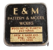 Vtg Barlow Brand Advertising Measuring Tape E&M Pattern and Model Works Bell CA