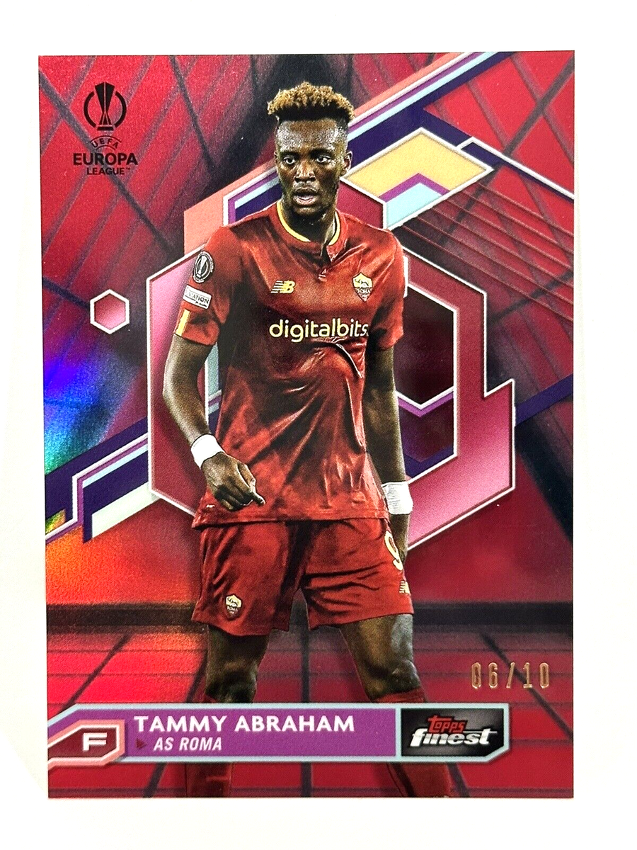 2022-23 Topps Finest UCL AS Roma Tammy Abraham Black/Red Vaporwave 