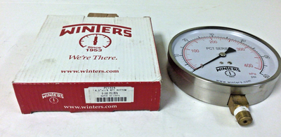 #ad NEW WINTERS PCT324 PRESSURE GAUGE W 4.5quot; X 1 4quot; NPT BOTTOM PCT SERIESFREE SHIP $18.95