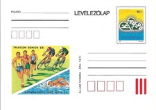 3261 Hungary Postcard Sport Triathlon Cycling Running Swimming Unused