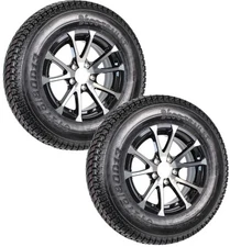 2-Pk Aluminum Trailer Tire Wheel ST175/80D13 5 Lug 4.5 Center Avalanche Black