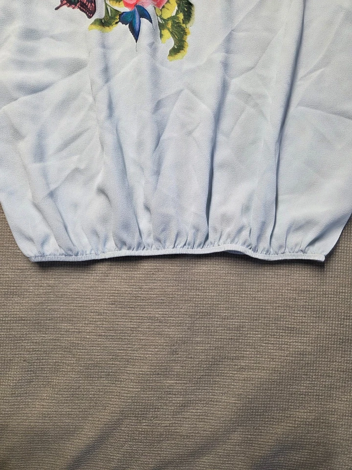 Camiseta sin mangas vintage floral para mujer sin mangas cuello redondo parte inferior acanalada informal Foto 4 de 4