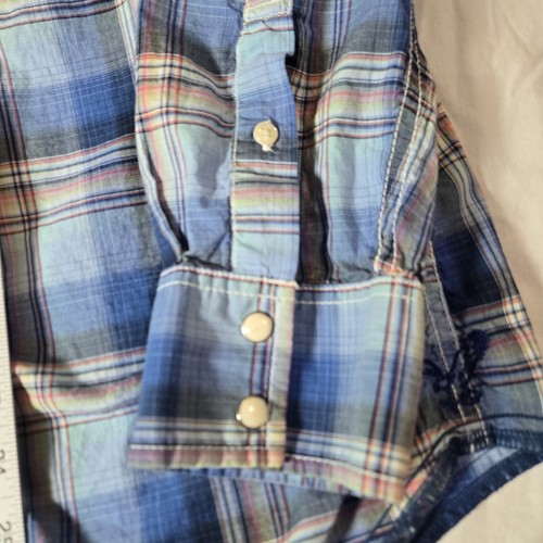 Camisa American Eagle Para Hombre Grande Vintage Ajuste Cuadros Perla A Presión Abotonada Western - Imagen 5 de 8