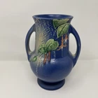 Roseville Blue Fuchsia Vase 8" Tall condition see photos