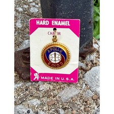 Vintage Apollo Soyuz Test Project Hard Enamel Charm NASA Space Mission Pendant