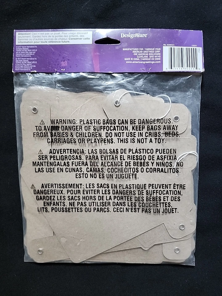 Баннер TMNT Teenage Mutant Ninja Turtles Happy Birthday 7,59 фута новый из старых запасов 2012 вечеринка - Изображение 2 из 2