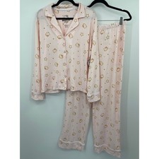 Hello Kitty Sanrio Pink 2 Piece Pajama Set Long Sleeve Pants Sleepwear Large NEW