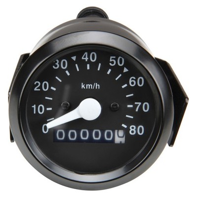 VDO Tacho 60mm Beleuchtet 80km/h Schwarz für Hercules Prima 2 3 4 5 Optima Mofa