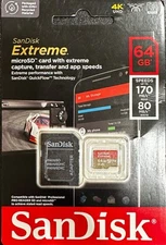 SanDisk 64GB Extreme microSD Memory Card for Mobile Gaming - SDSQXAH-064G-GN6MA