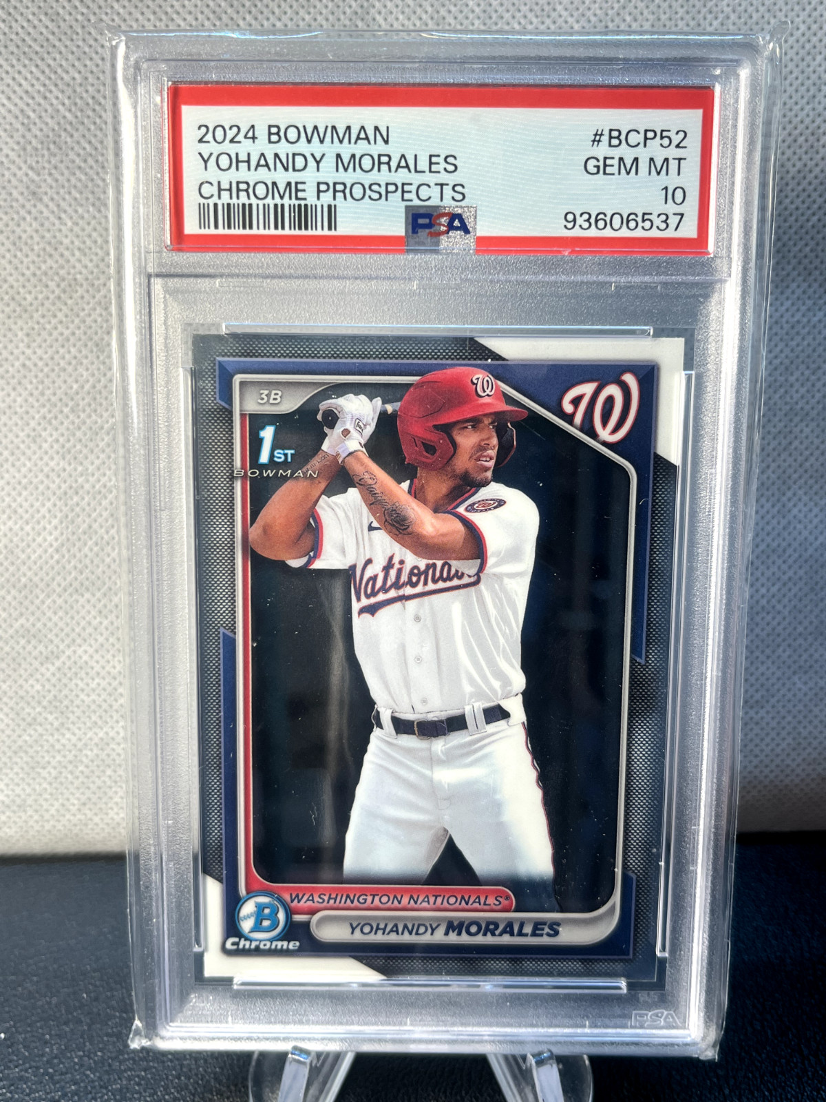2024 Bowman Chrome YOHANDY MORALES 1st Prospect PSA 10 GEM MINT Nationals