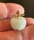 Jade and Peridot Green Apple Pendant Necklace in 14K Gold, Hong Kong — photo 2