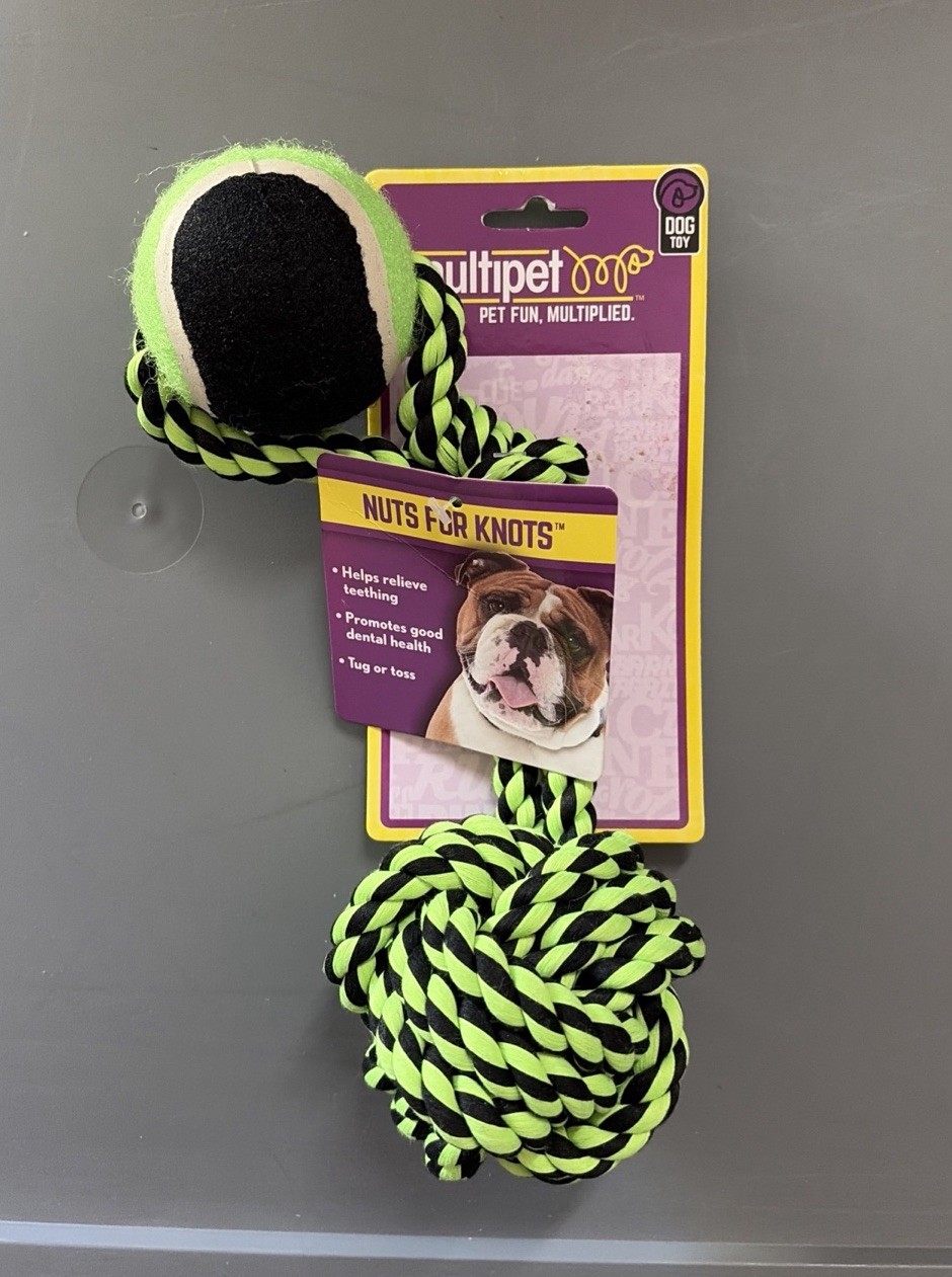 MULTIPET Nuts For Knots Rope w/Tennis Ball 20"