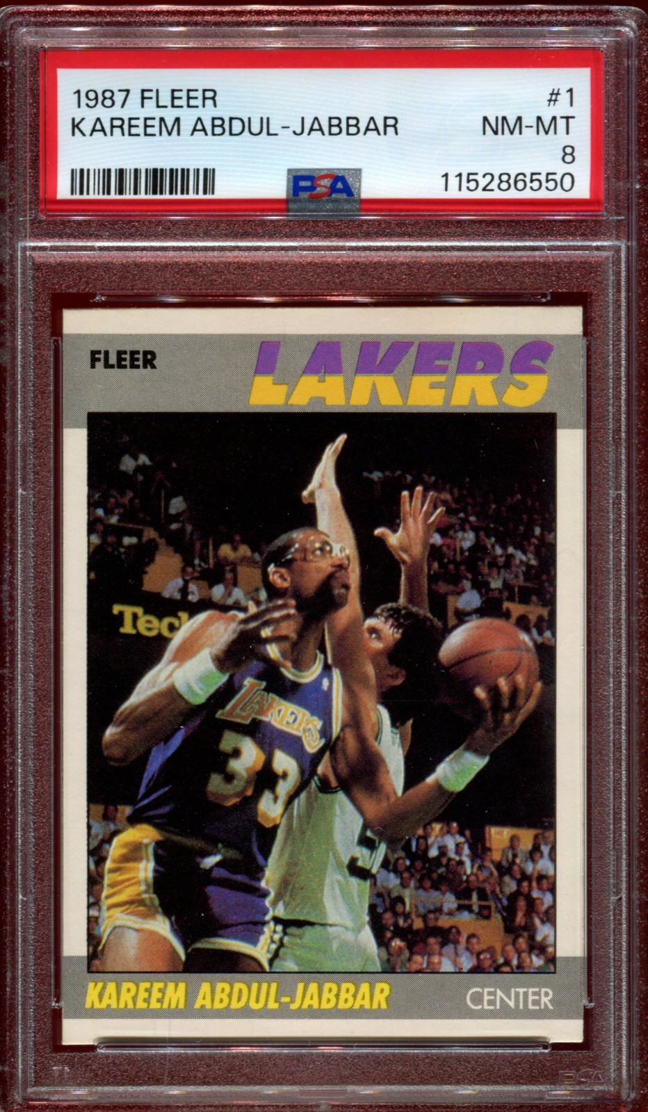 1987 Fleer Kareem Abdul-Jabbar #1 HOF PSA 8