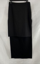 BCBG Max Azria Damen schwarz Adrienne High-Low Wickelrock Größe 0 neu mit Etikett