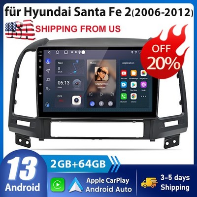 For Hyundai Santa Fe 2 2006-2012 Android 14 Car Stereo Radio GPS WIFI BT Carplay