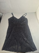 Vintage Made In USA Dixie Bell Size 40 Average Sexy Black Dress Slip Lingerie...