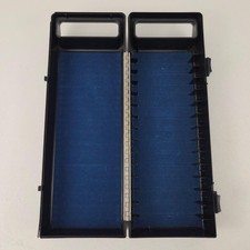 Vintage Black Plastic 15 Cassette Tape Case Enclosure Hinged Retro Storage