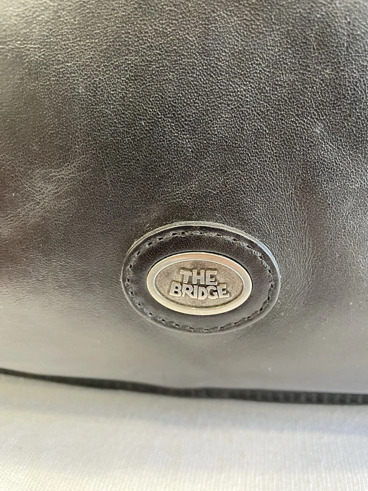 Bolso de Mano Maletín de Cuero Genuino AS# The Bridge Negro Hecho a Mano Tamaño para Laptop Foto 2 de 4