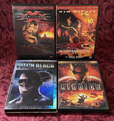 Sci Fi Action DVD Set (4): Vin Diesel Pitch Black Riddick xXx State of the Union
