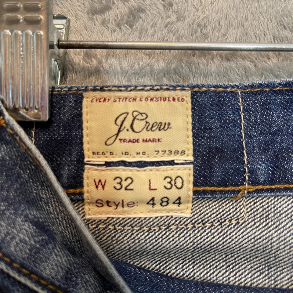 J.Crew Men 484 Denim Distressed Low Rise Stretch Worn In Slim Fit Jeans 32x30* - Image 4 of 4