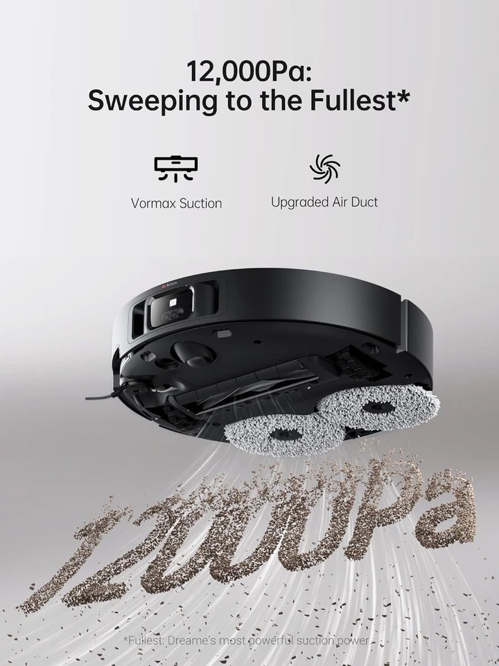 DREAME X40 Ultra Robot Vacuum 12000Pa Auto Refill 158°F Liftable Mop Self Clean - Image 2 of 4