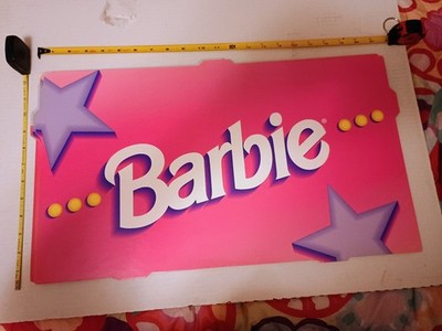 Barbie Toys R Us Store Display Poster 21x12 Barbie Pink w/ Stars