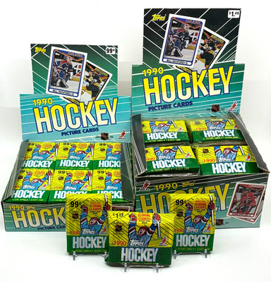 1990-91 Topps NHL Hockey 3 Factory Sealed Jumbo Packs - Gretzky / Lemieux / Jagr