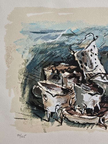 Yosl Bergner Hebrew SIGNED Still Life Print #94/125 Jewish Israeli UNFRAMED - Picture 8 of 11