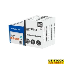 Copy Paper 8.5" x 11" 20lb 92 Bright 2500 Sheets Multi-Purpose Office School New