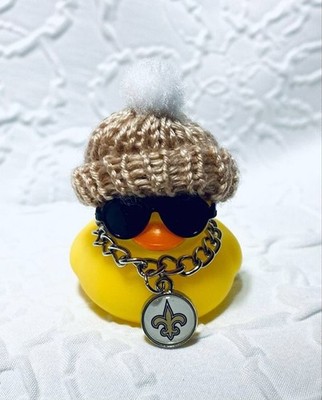 SAINTS Glow in the Dark Mini Duck with Beanie, Shades & Necklace!