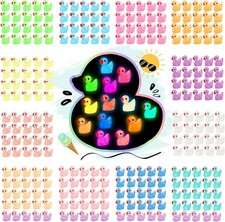 Rachan130 Pcs Luminous Mini Resin Ducks Glow in The Dark Tiny Duck Figurines...