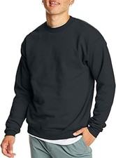 Hanes Men's Sweatshirt EcoSmart Fleece Black Crewneck Medium 1 Pack