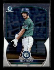 !!!     COLE YOUNG  BOWMAN CHROME  ROOKIE   BASEBALL CARD $$  HOT!